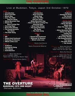 LED ZEPPELIN / THE OVERTURE BUDOKAN 1972 2ND NIGHT DELUXE EDITION