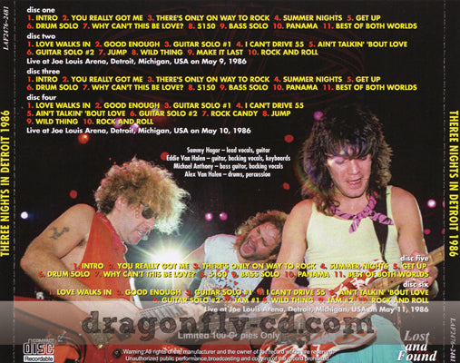 VAN HALEN / THREE NIGHTS IN DETROIT 1986 (6CDR)