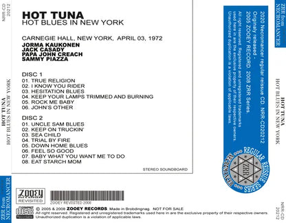 HOT TUNA / HOT BLUES IN NEW YORK (2CDR)