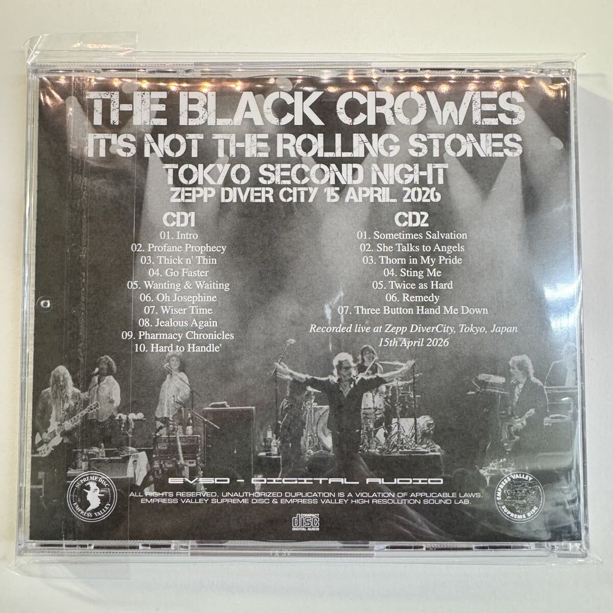 THE BLACK CROWES / IT’S NOT THE ROLLING STONES 2026/04/15 TOKYO SECOND NIGHT (2CD)