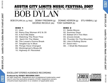 BOB DYLAN / AUSTIN MUSIC FESTIVAL 2007 (2CDR)