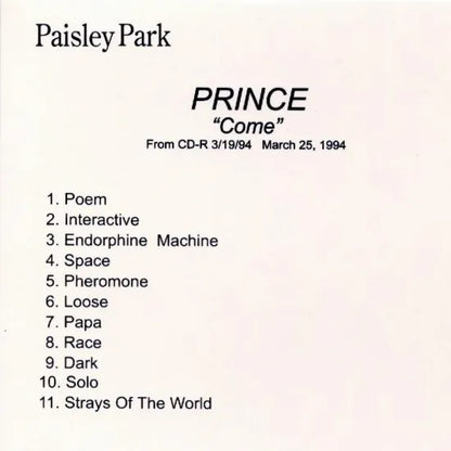 Prince / Come From Original Test Press SOUNDBOARD (1CD)