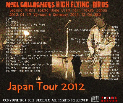 Noel Gallagher's High Flying Birds / Japan Tour 2012 Second Night Tokyo Dome City hall (2CDR)
