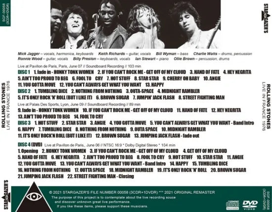THE ROLLING STONES / LIVE IN FRANCE 1976 (3CDR+1DVDR)