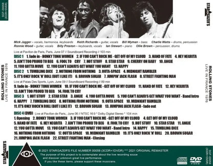 THE ROLLING STONES / LIVE IN FRANCE 1976 (3CDR+1DVDR)