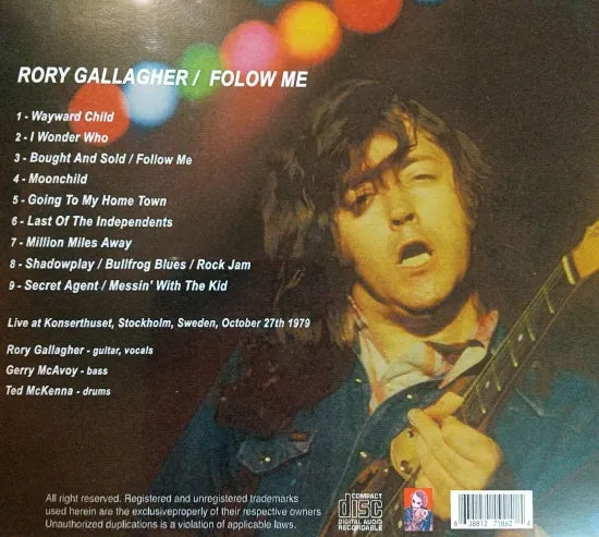 RORY GALLAGHER / FOLOW ME STEREO SOUNDBOARD (1CDR)