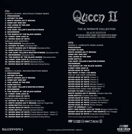 QUEEN / QUEEN II  THE ALTERNATE COLLECTION "BLACK" EDITION + "WHITE" EDITION SET