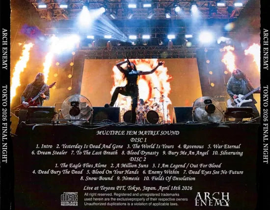 ARCH ENEMY / TOKYO 2026 FINAL NIGHT Multiple IEM Sound (2CDR)