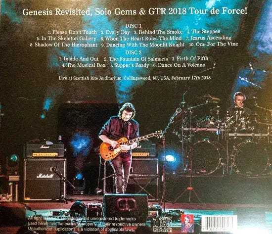 STEVE HACKETT / Genesis Revisited, Solo Gems & GTR In Collingswood 2018 (2CDR)