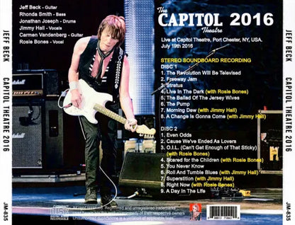 JEFF BECK / CAPITOL THEATRE 2016 STEREO SOUNDBOARD (2CDR)