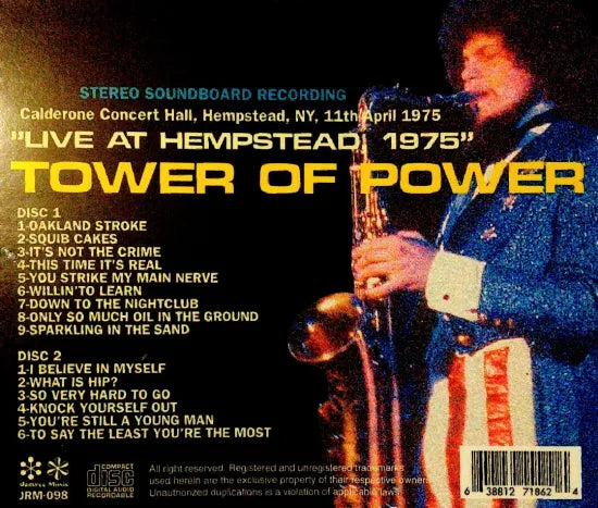 TOWER OF POWER / Live At Hempstead, 1975 STEREO SOUNDBOARD (2CDR)