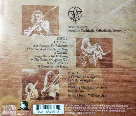 RUSH / LIVE IN GERMANY SOUNDBOARD (2CDR)