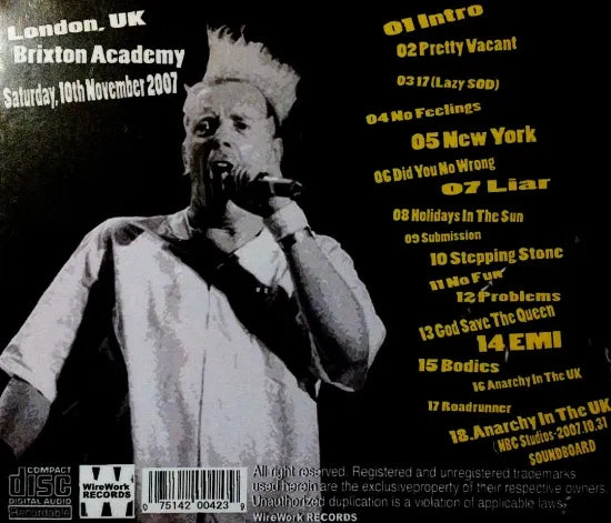 SEX PISTOLS / BRIXTON ACADEMY 2007 (1CDR)