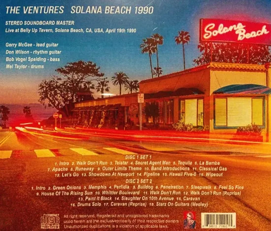 THE VENTURES / SOLANA BEACH 1990 STEREO SOUNDBOARD (2CDR)