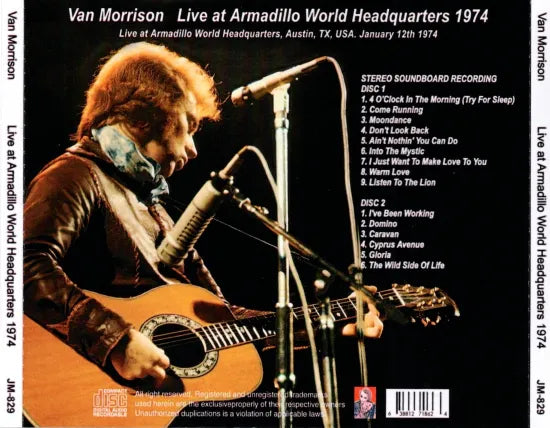 Van Morrison / Live at Armadillo World Headquarters 1974 STEREO SOUNDBOARD (2CDR)