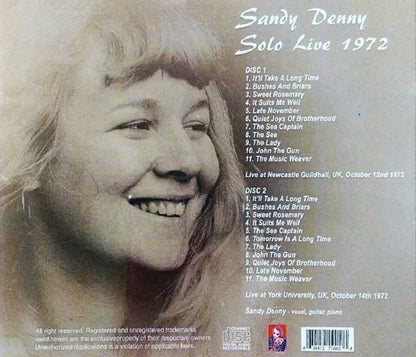 SANDY DENNY / SOLO LIVE 1972 (2CDR)