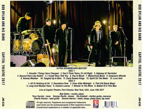 BOB DYLAN & HIS BAND / CAPITOL THEATRE 2017 SOUNDBOARD (2CDR)