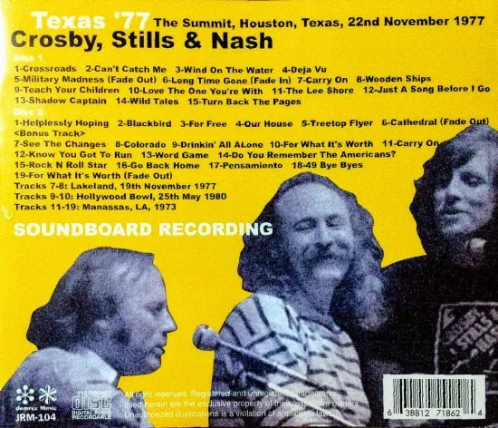 Crosby, Stills & Nash / Texas ‘77 SOUNDBOARD (2CD)