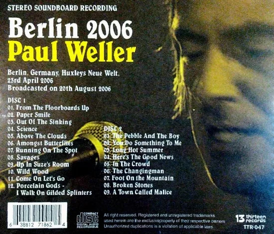 Paul Weller / Berlin 2006 SOUNDBOARD (2CDR)