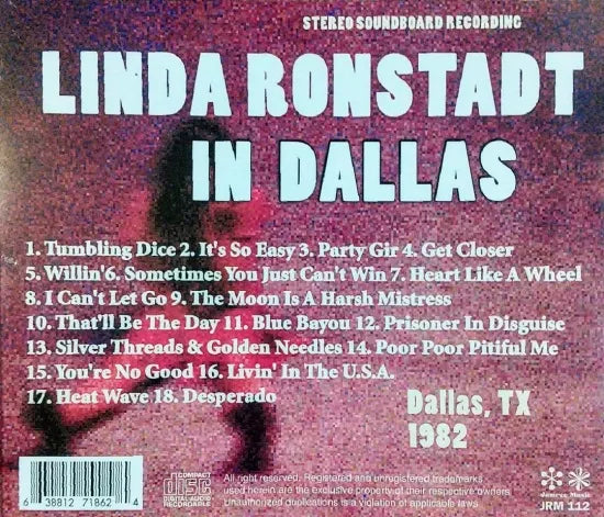 LINDA RONSTADT / EN DALLAS TABLERO DE SONIDO (1 CDR)