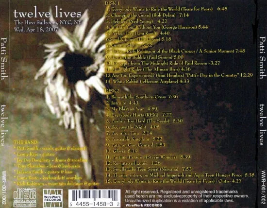 Patti Smith Band / twelve lives (2CDR)