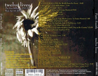Patti Smith Band / twelve lives (2CDR)