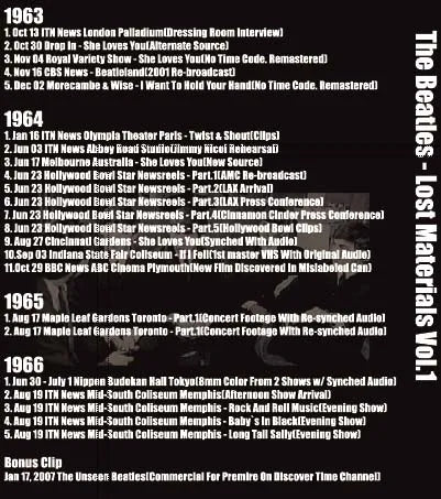 THE BEATLES / LOST MATERIALS VOL.1 PRO SHOT (1DVDR)