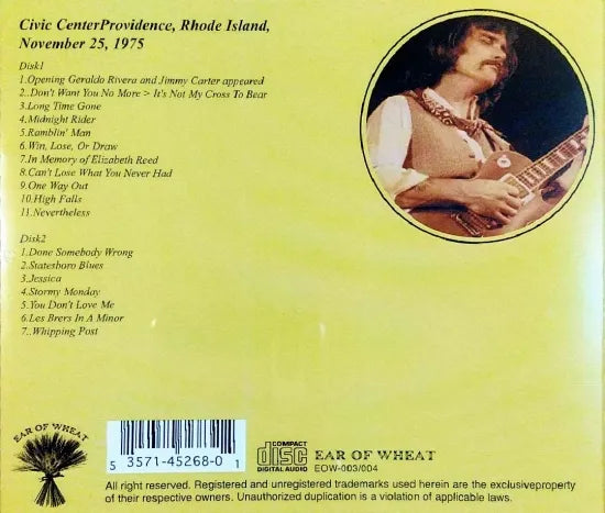 THE ALLMAN BROTHERS BAND / RHODE ISLAND 1975 (2CD)