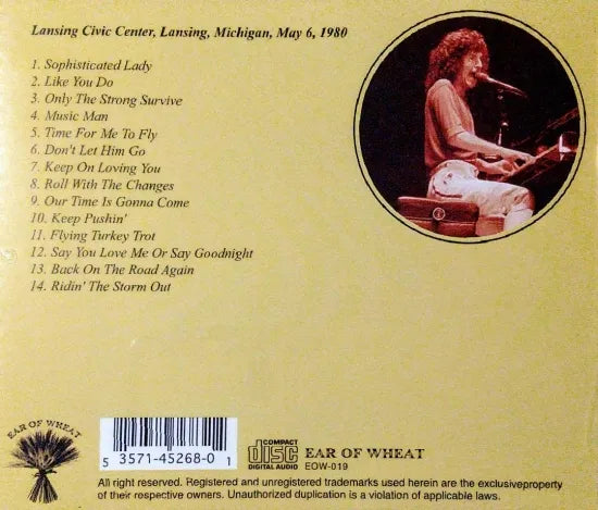 REO SPEEDWAGON / ANSING CIVIC CENTER 1980 SOUNDBOARD (1CDR)