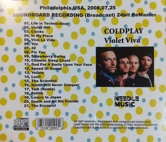 COLDPLAY / VIOLET VIVA SOUNDBOARD (1CDR)