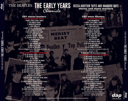 The Beatles The Early Years Chronicle Decca Audition Tapes And Hamburg Days 2CD