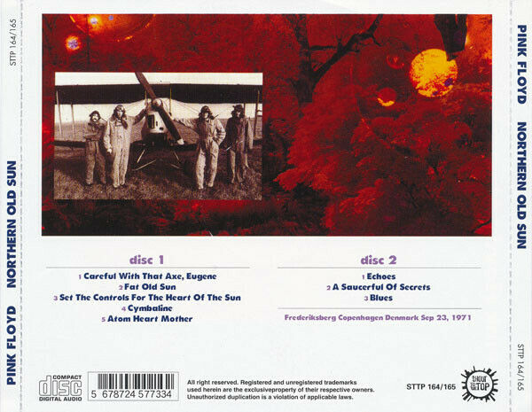 Pink Floyd Northern Old Sun 1971 Copenhagen Denmark CD 2 Discs 8 Tracks Music