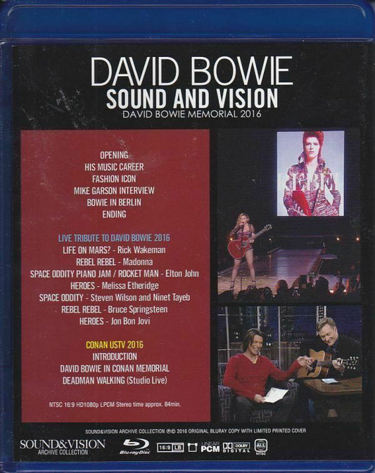 David Bowie Sound And Vision Memorial 2016 Archive Blu-ray 1BDR