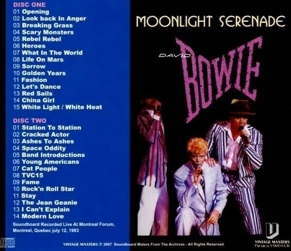 David Bowie Moonlight Serenade 1983 Montreal Forum CD 2 Discs 29 Tracks Rock F/S