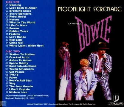 David Bowie Moonlight Serenade 1983 Montreal Forum CD 2 Discs 29 Tracks Rock F/S