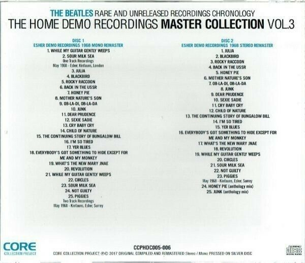 The Beatles 2017 Home Demo Recordings Master Vol.3 2CD