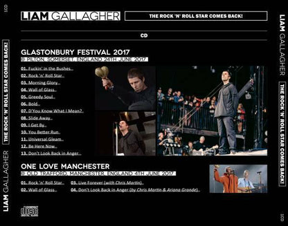 Liam Gallagher Glastonbury Festival 2017 The Rock 'N' Roll Star Comes Back 1CD