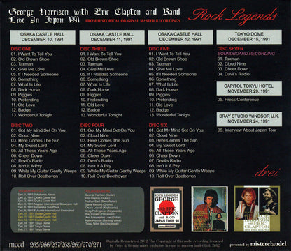 George Harrison 1991 Rock Legends Drei Japan Osaka Tokyo UK CD 7 Discs Set Music