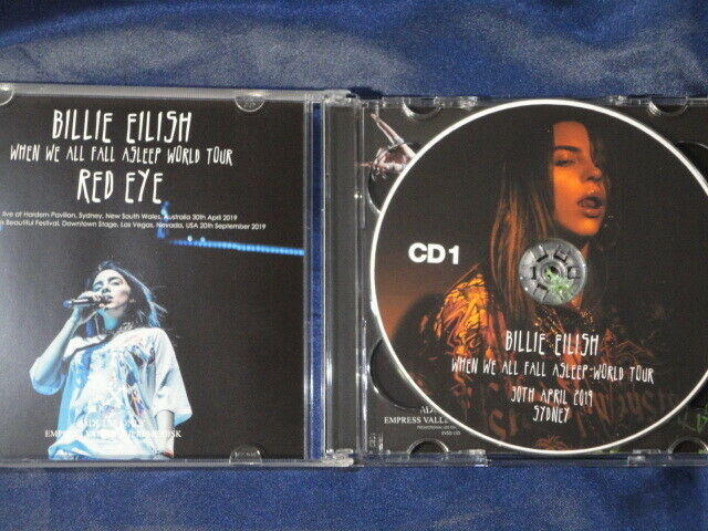 Billie Eilish Red Eye When We All Fall Asleep World Tour CD 2 Discs Rock Music