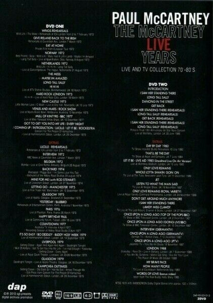 Paul McCartney The McCartney Live Years Digital Archives Promotion DVD 2 Discs