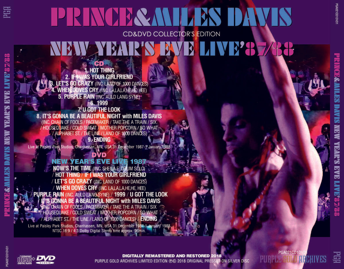 PRINCE & MILES DAVIS New Year's Eve Live '87/88 CD DVD Collector's Edition
