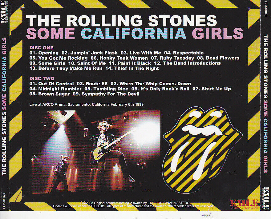 The Rolling Stones Some California Girls 1999 Sacramento February 6 CD 2 Discs