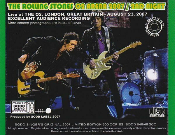 The Rolling Stones O2 Arena London Great Britain August 2007 6CD Set of 3