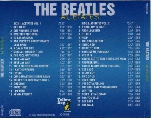The Beatles Acetates Yellow Dog Live 42 Track CD 2 Discs Set Music Rock Pops F/S