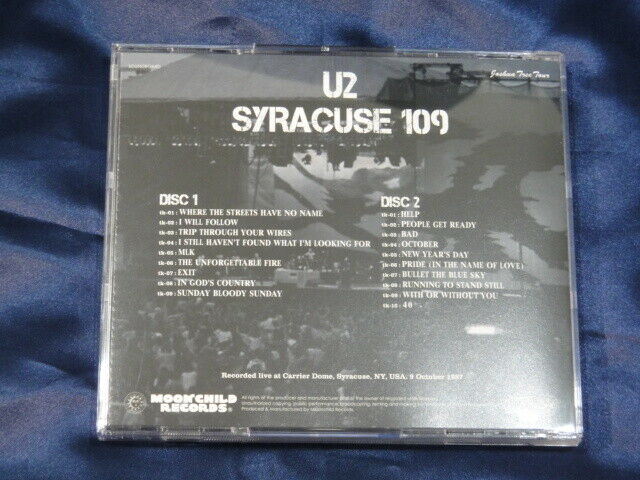 U2 / Syracuse 109 Joshua Tree Tour 1987 2CD Soundboard Moonchild Records