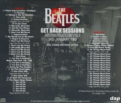 The Beatles Get Back Sessions Reconstruction Vol 1 CD 2 Discs Case Set F/S