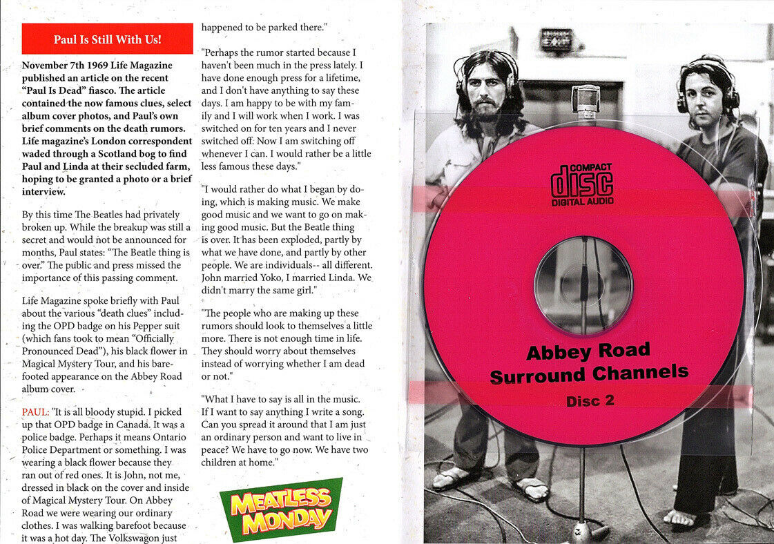 The Beatles Abbey Road 5.1 Channels Copy Cat 2CD Booklet 51 Tracks