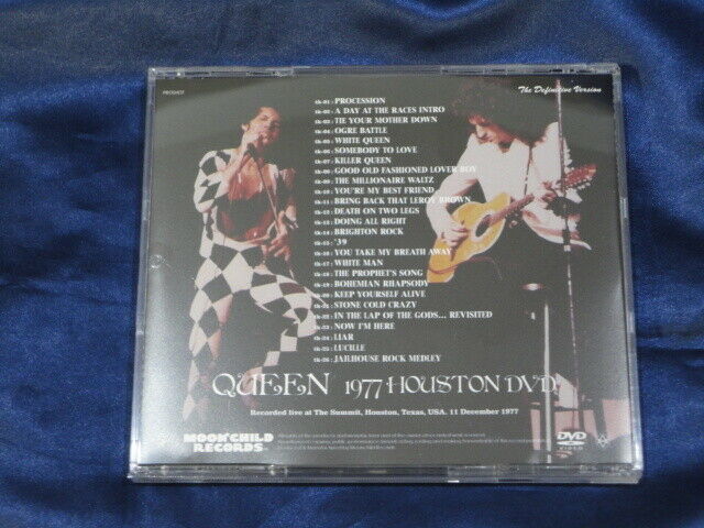 Queen 1977 Houston DVD The Definitive Version Moonchild Records 1 Disc Case Set
