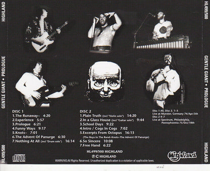 Gentle Giants Artistically Cryme Endless Life Prologue 8 CDs Set Music Japan F/S