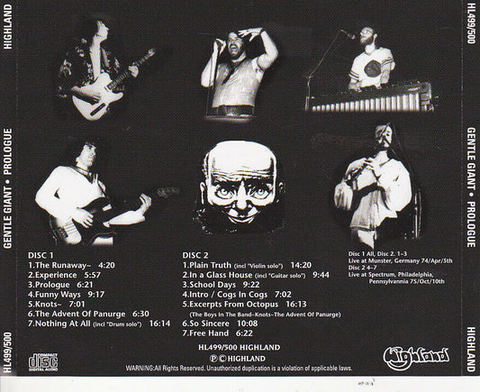 Gentle Giants Artistically Cryme Endless Life Prologue 8 CDs Set Music Japan F/S